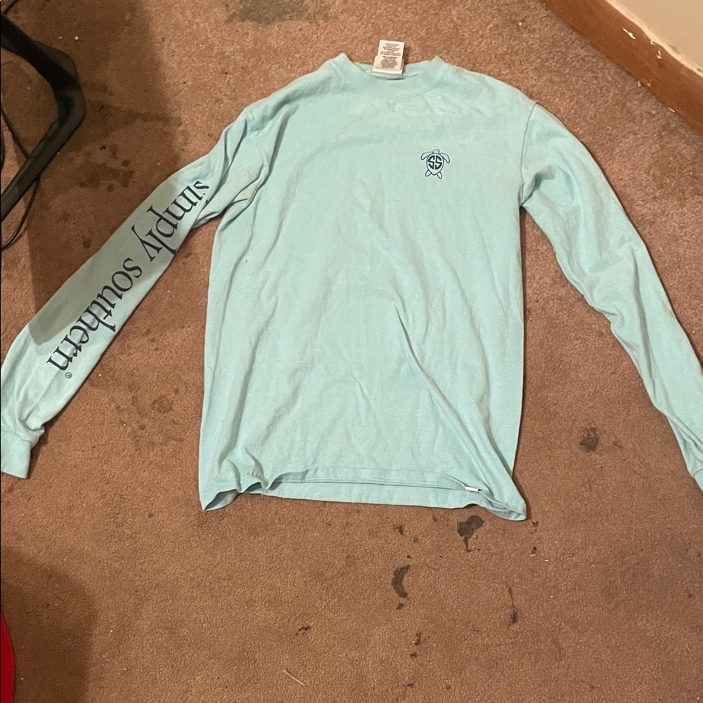 Simply Southern Men's Aqua Long Sleeve Tee